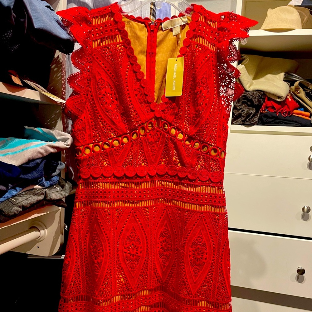 Beautiful Michael Kors Guipare lace dress in Scarlett.